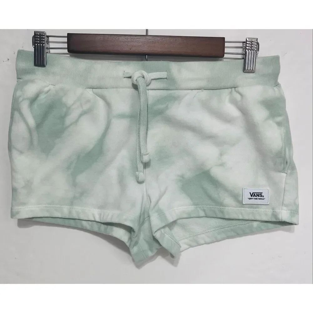 Vans Light Green And White Tie Dye Sweat Shorts Size S